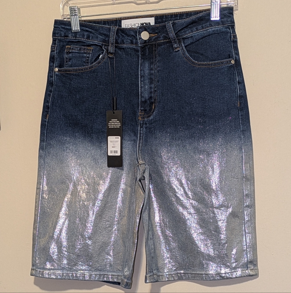 Fashion Nova Denim Bermuda Shorts